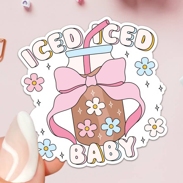 Pegatinas de Hielo Hielo Bebé / Pegatinas de Café Helado / Amor por el Café para venta al por mayor de Kenjia Quotes