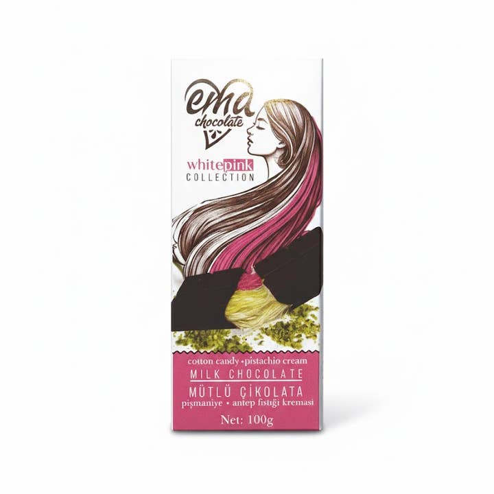 Angel Hair Milk Chocolate with Pistachio & Cotton Candy - 100gr for wholesale by Aladdin