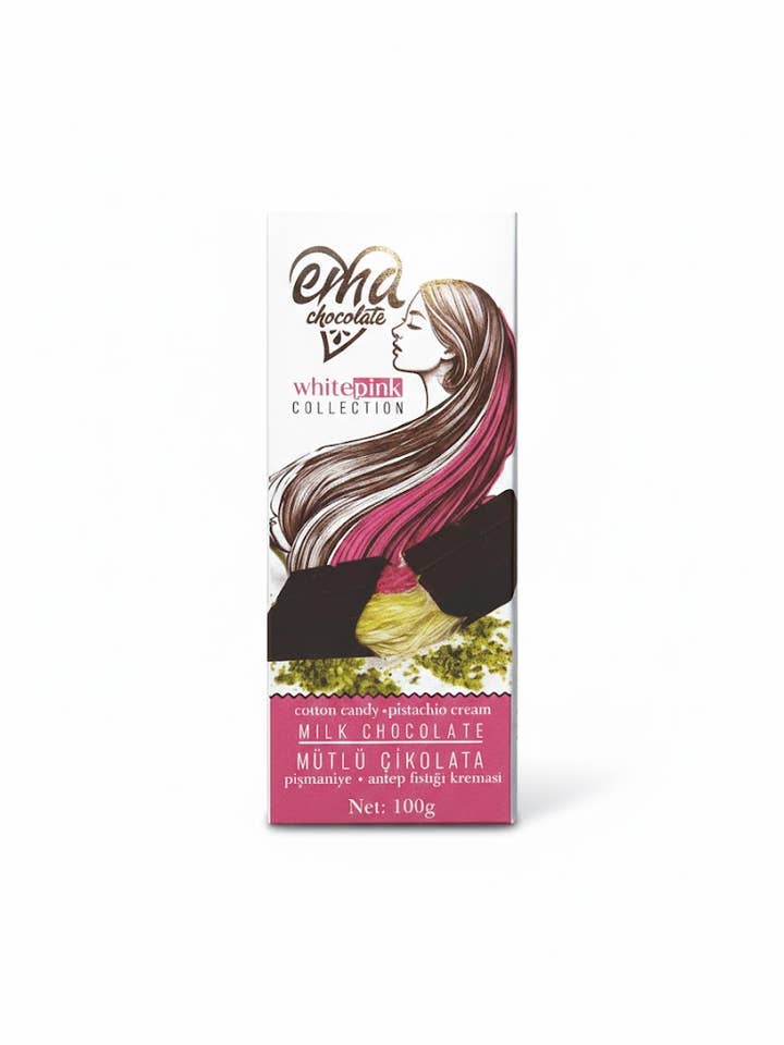 Angel Hair Milk Chocolate with Pistachio & Cotton Candy - 100gr for wholesale by Aladdin