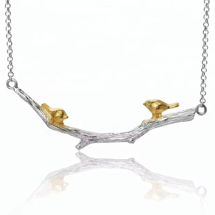 Nightingales on Branch Necklace #2 for wholesale by Anet’s Collection