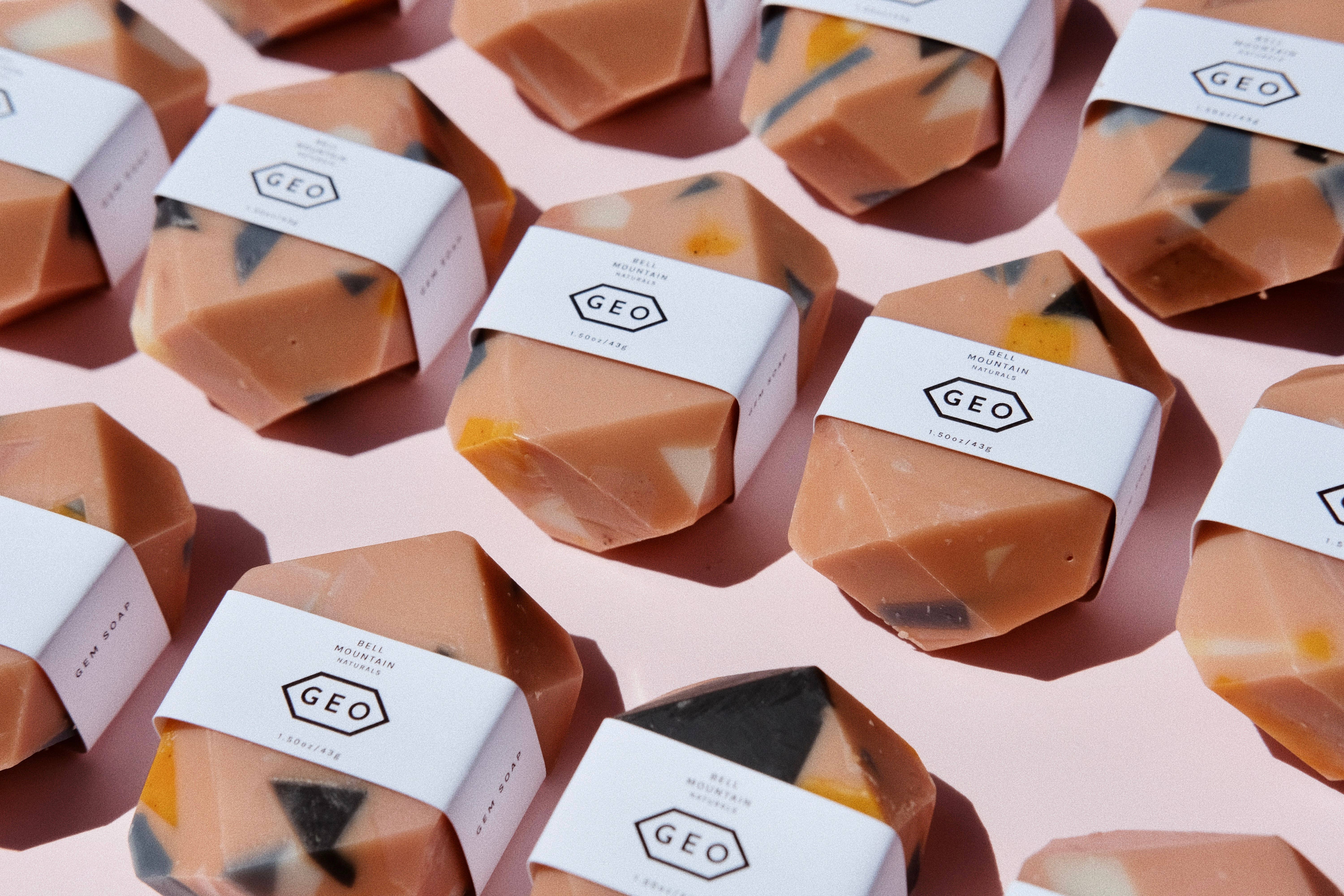 Bell Mountain Naturals - Wholesale Bar Soap - Terrazzo mini gem bar soap. Natural, sustainable, modern.5