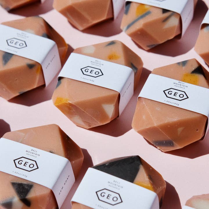 Bell Mountain Naturals - Wholesale Bar Soap - Terrazzo mini gem bar soap. Natural, sustainable, modern.5