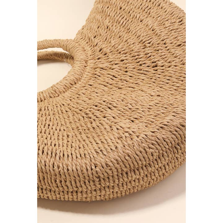 Anarchy Street – wholesale Beach bag – Half Moon Straw Tote Bag5