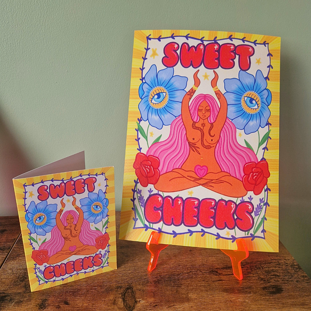 Pink Tigra - Wholesale Art Print - Sweet Cheeks Colourful Nude Art Print | A4 & A33