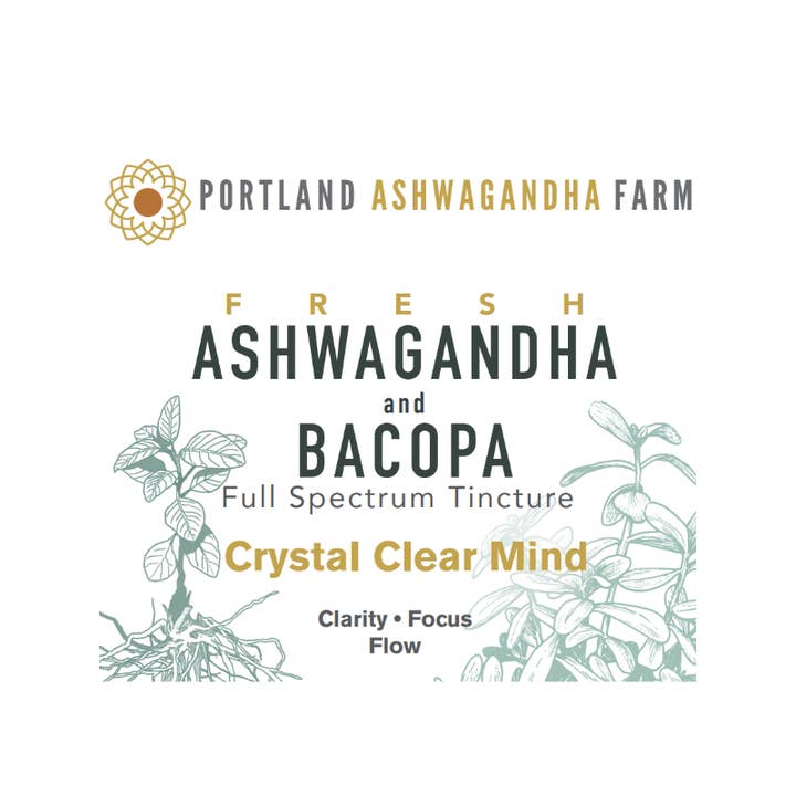Portland Ashwagandha Farm - Venta al por mayor Tinturas - Ashwagandha Bacopa - Tintura de espectro completo1