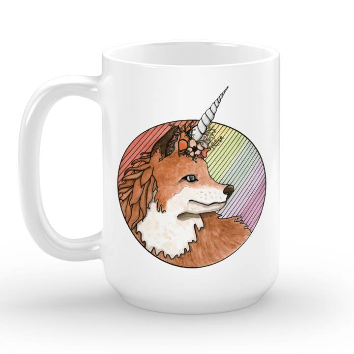 «Foxicorn» tasse 15 oz pour la vente par PinkPolish Design