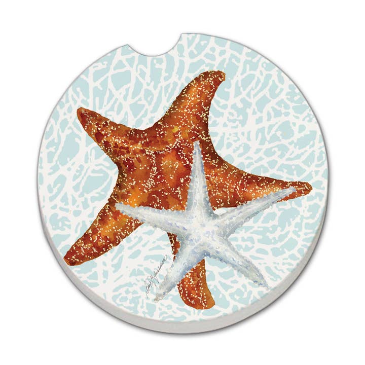 Posavasos de piedra para coche «Seas The Day Starfish», a granel, sin embalaje para venta al por mayor de CounterArt/Highland Home/Thirstystone/CoasterStone
