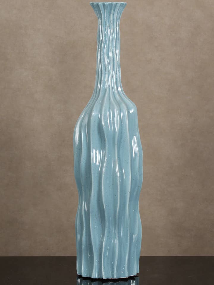 Large Blue Wave Bottle for wholesale by Accessories by Sherwood