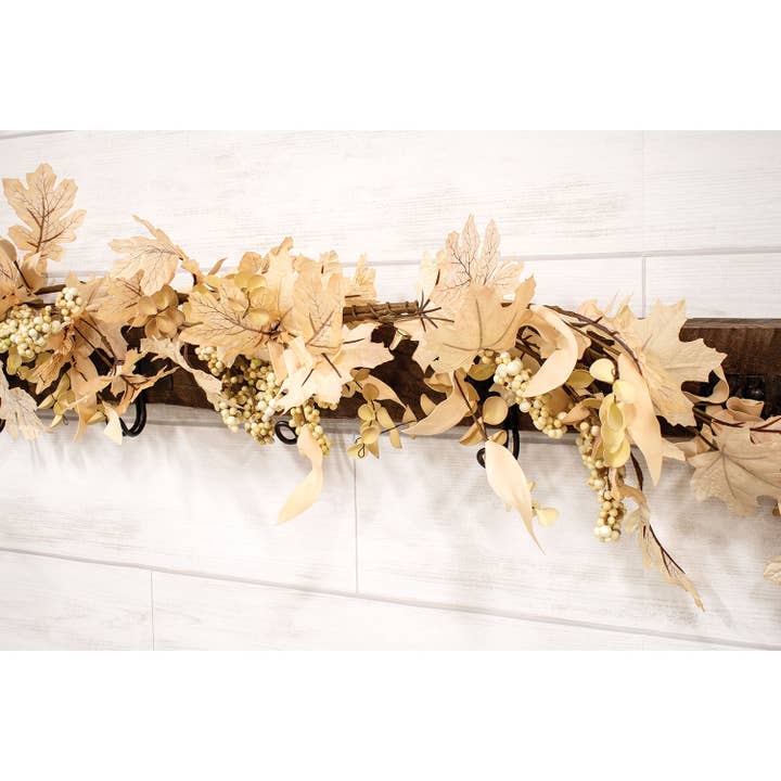Col House Designs - Wholesale Bunting/garland - Natural Fall Leaves, Berry Clusters & Eucalyptus Garland1
