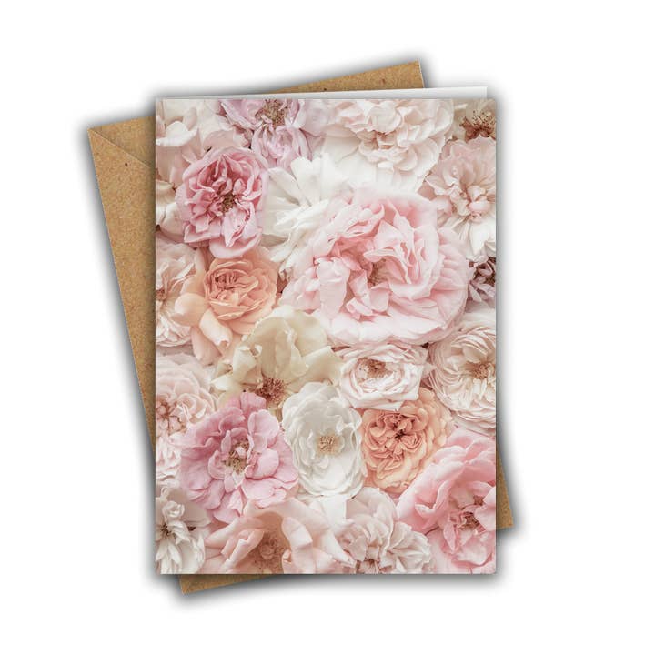 Floral Pink Roses Greeting Card for wholesale by Marina Walker