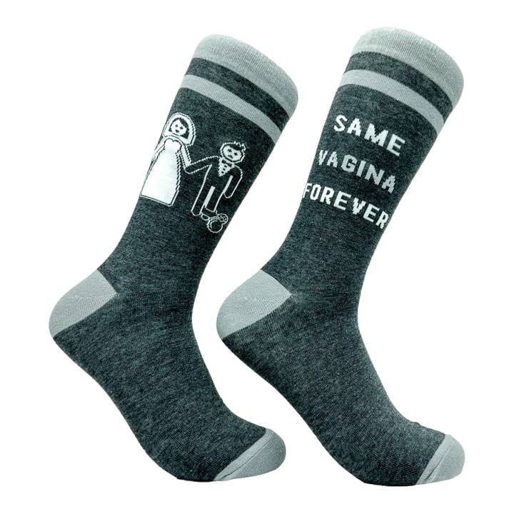 Men's Same Vagina Forever Socks Funny Wedding Wedding for wholesale on Faire