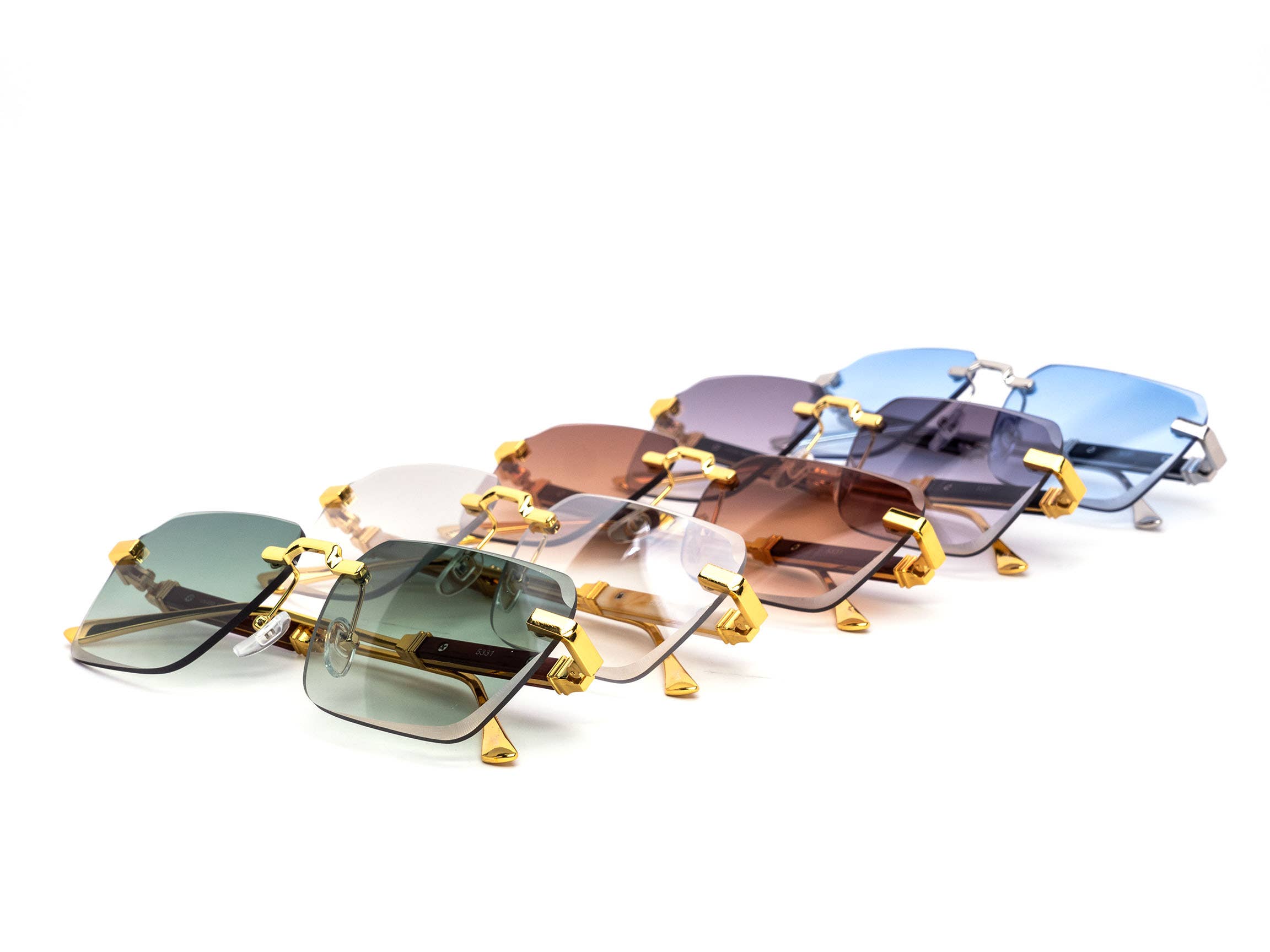 Still Friday - Wholesale Sunglasses - Unisex - Luxury Rimless Miter-Cut Gradient Lens Sunglasses1