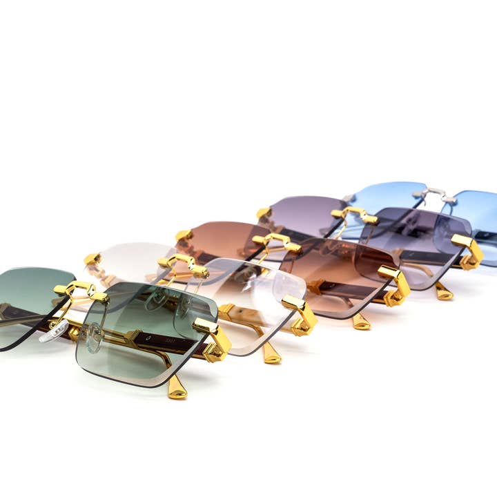 Still Friday - Wholesale Sunglasses - Unisex - Luxury Rimless Miter-Cut Gradient Lens Sunglasses1
