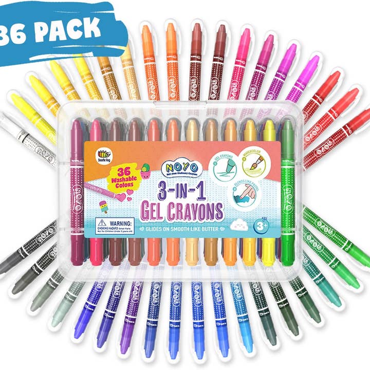 NOYO 36 Colors Gel Crayons for Toddlers and Kids!! for wholesale by Doodle Hog
