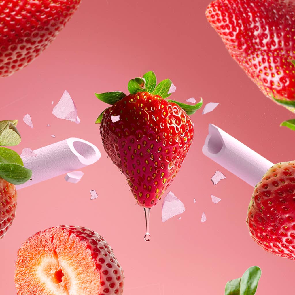 SORBOS Edible Straws - Wholesale Drinking Straw - SORBOS Strawberry Flavour Edible Straws - Case of 2008