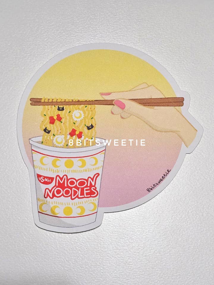 Sailor Moon Cup Noodle Ramen Sticker for wholesale by 8bitsweetie