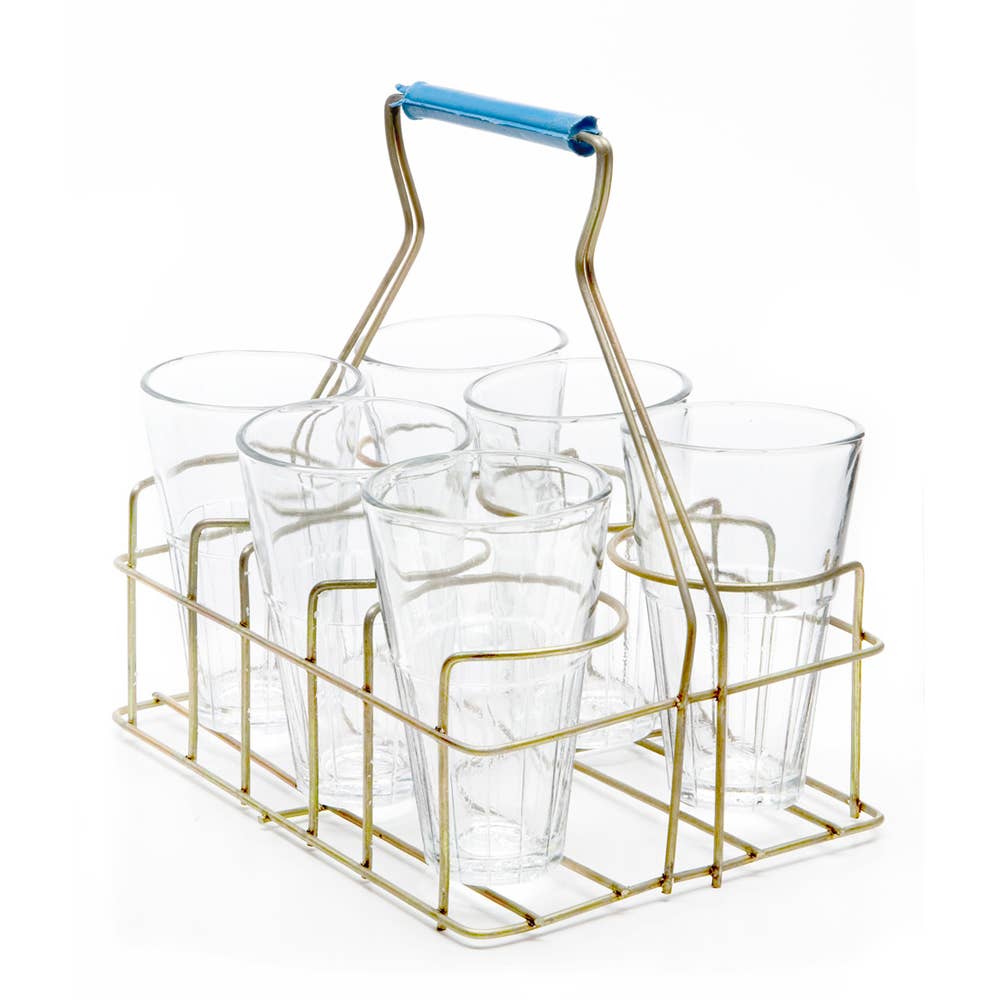 Indika – Engroshandel Drikkeglas/kop – Chai-stativ med 6 medium glas1