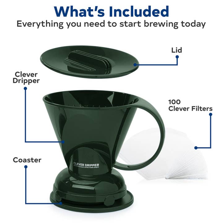 Sable Brew - Wholesale Pour Over & Dripper - Clever Coffee Dripper and Filters, Large 18 oz (Dark Green)1