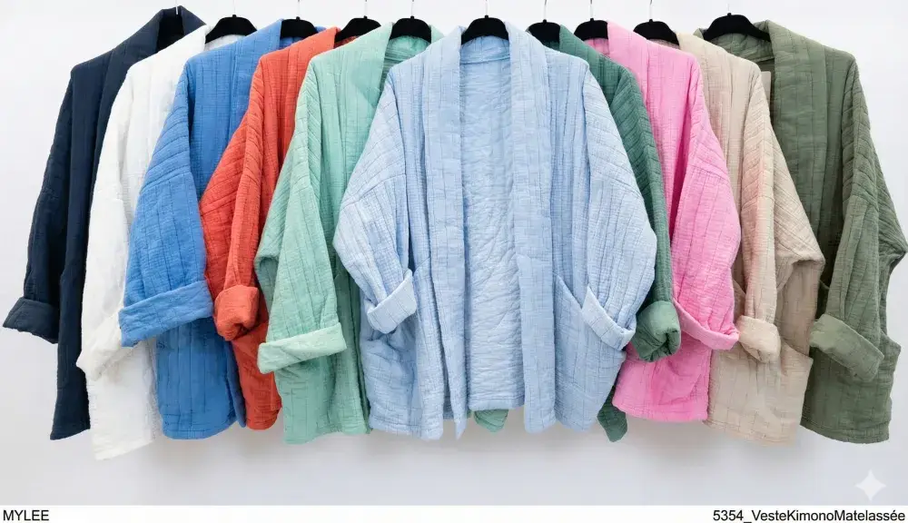 Mimi & Gogo - Vente Veste – femme - Veste Matelassée Coupe Kimono @5354_KimonoGaz11