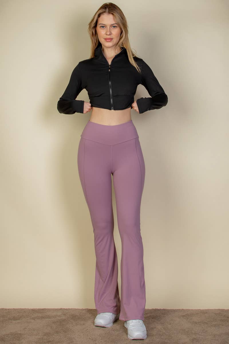 CAPELLA APPAREL - Wholesale Broek - Dames - Flared legging met brede tailleband13
