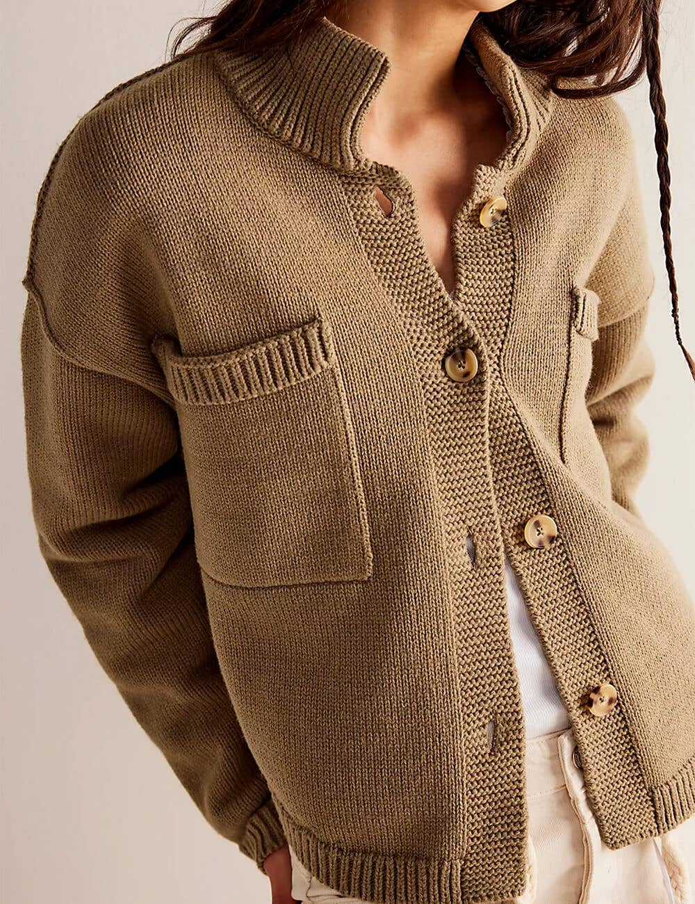 Sweetkama - Wholesale Cardigan – Women’s - Ladies Button Front Dropped Shoulder Cardigan SKT529