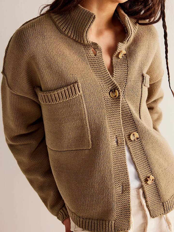 Sweetkama - Wholesale Cardigan – Women’s - Ladies Button Front Dropped Shoulder Cardigan SKT5290