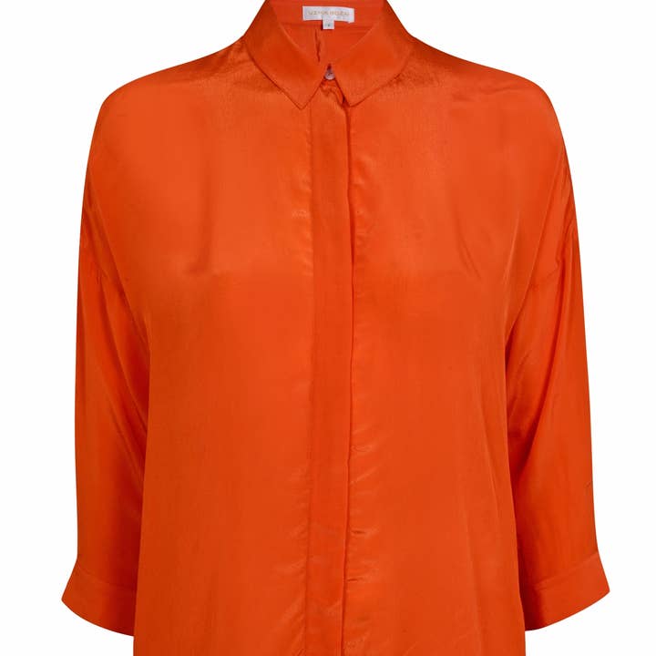 Chemise Malih - Flame Viscose - Vente d'échantillons pour la vente par Uzma Bozai