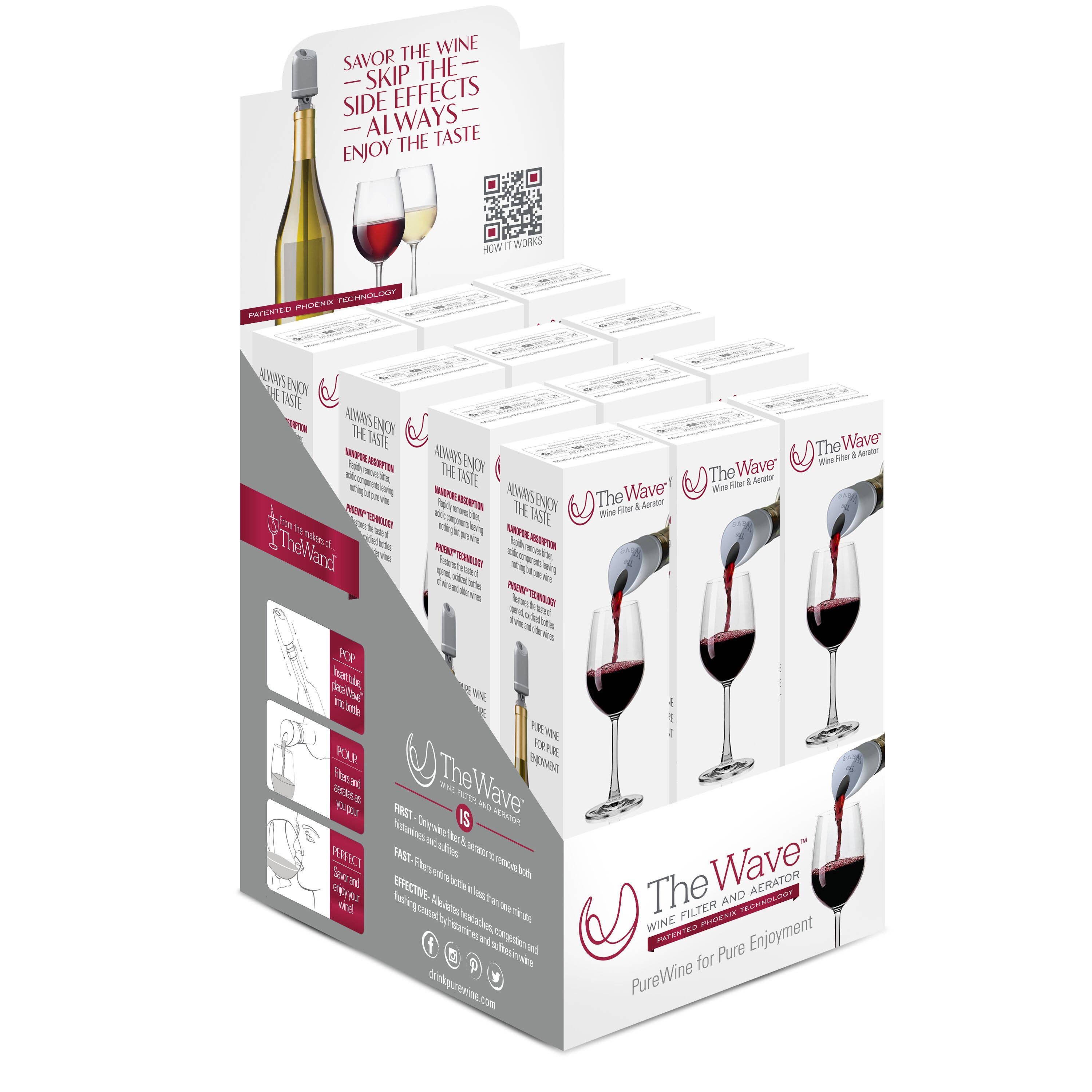 PureWine - Wholesale Wine Aerator - The Wave® Wine Purifier & Aerator $151