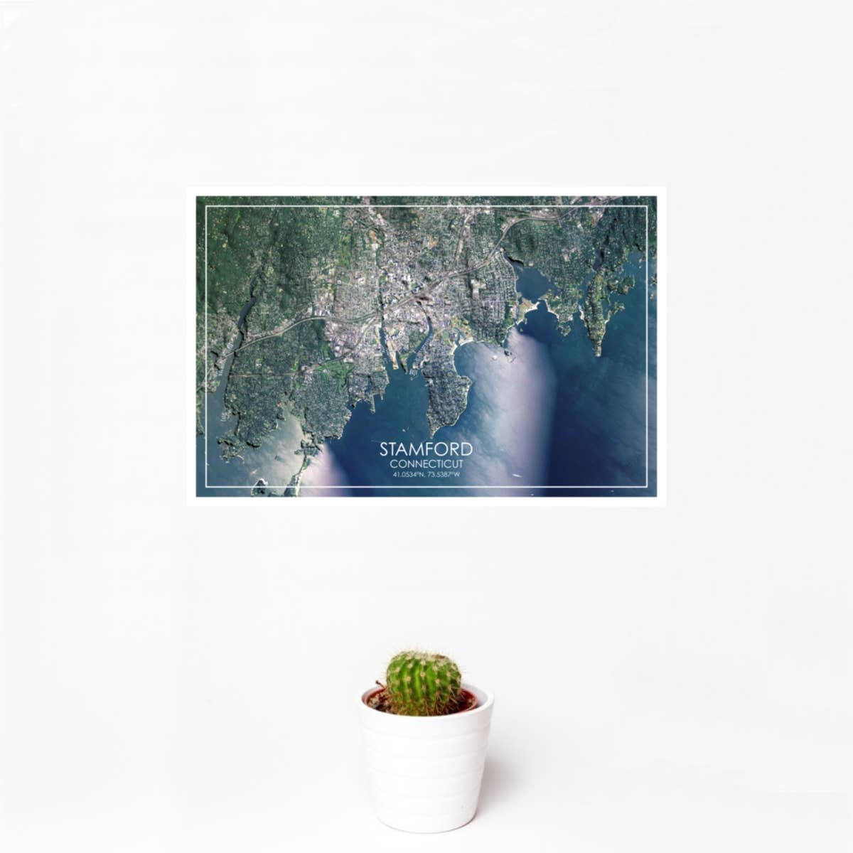 JACE.design - Vente Affiche d'art - Stamford CT Carte Imprimer Satellite1