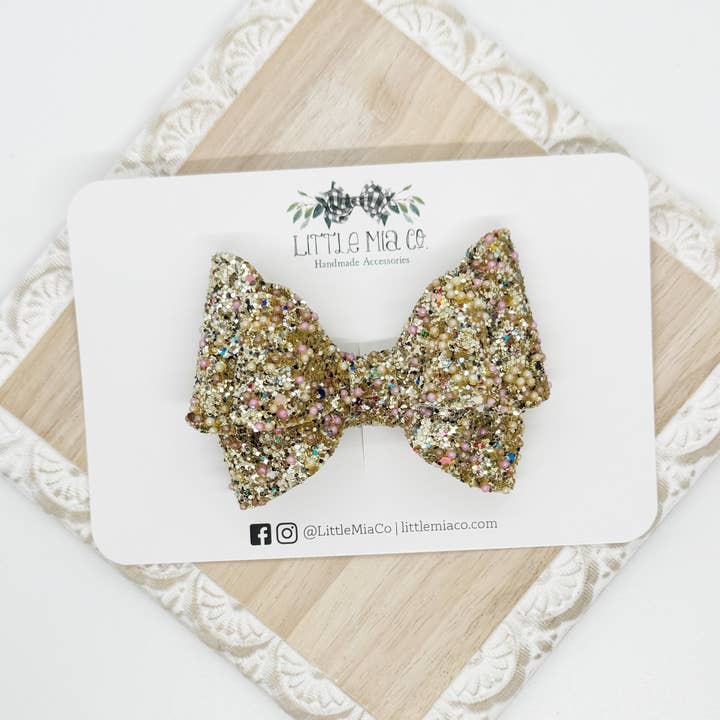 Gold Glitter Violet Clip for wholesale by Little Mia Co.