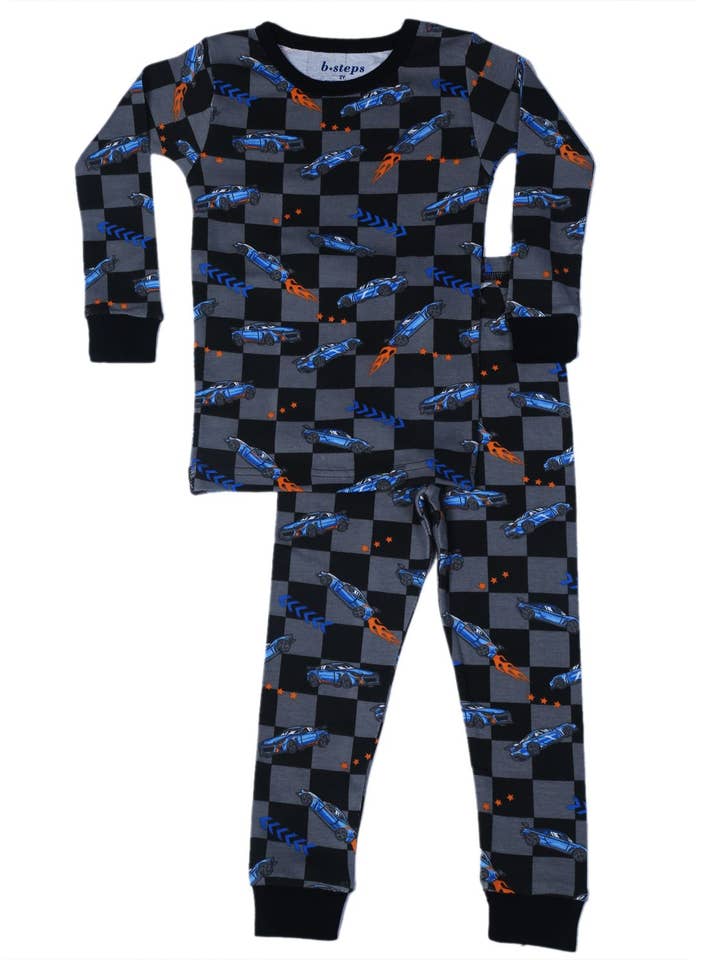P1443 Car Check Pajamas for wholesale by 🤍Baby Steps and Mish Kids