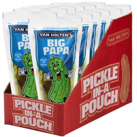 Van Holten's Big Papa, Hearty Dill Pickle, 12ct for wholesale by Grandpa Joe's Candy Shop
