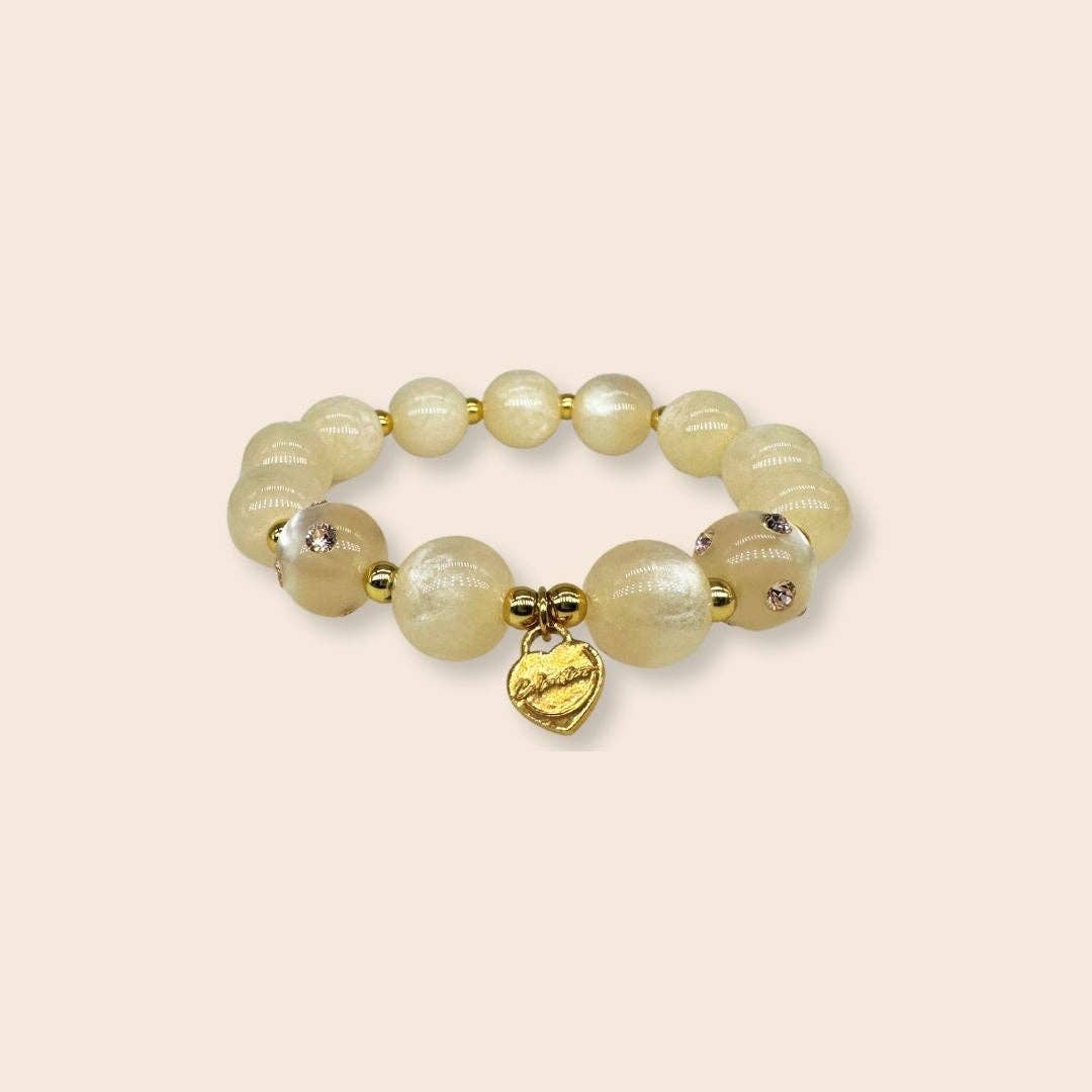 Coloristers - Wholesale Beaded bracelet - Piccolo pearl bracelet in champagne & gold