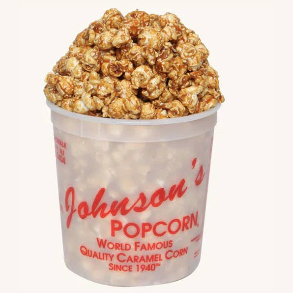 Johnson's Popcorn - Wholesale Popcorn - Caramel Popcorn - Small Tub (10 oz)