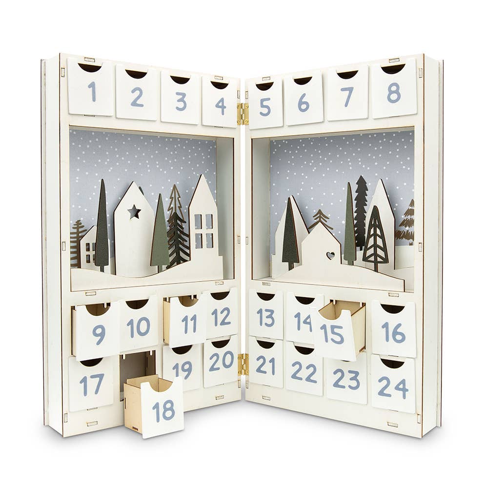 Weddingstar Inc. – Großhandel Adventskalender – Holz-Adventskalender Winterhäuser – zum Selbstbefüllen2