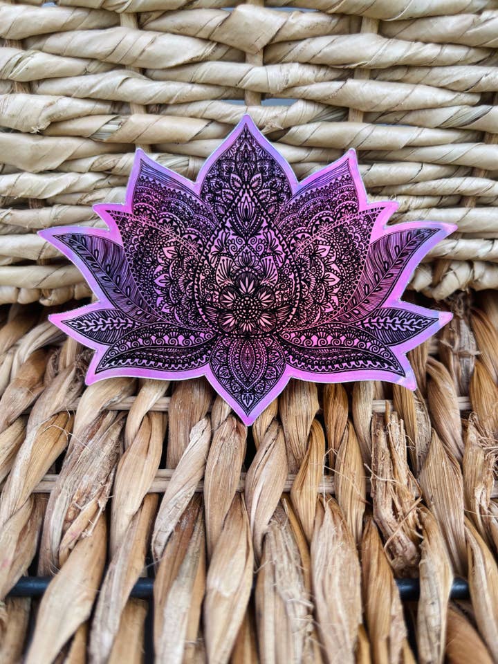 Autocollant Lotus holographique pour la vente par Dalimalovedesigns