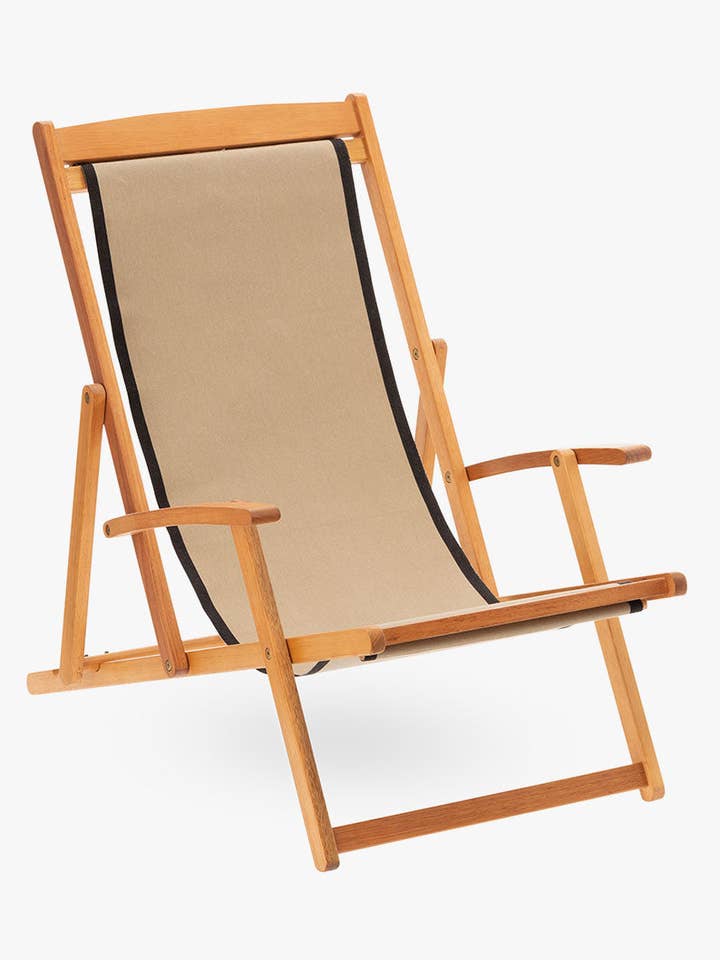 EMMA UNI CHAIR TAUPE WITH BLACK EDGE for wholesale by Les Toiles du Soleil