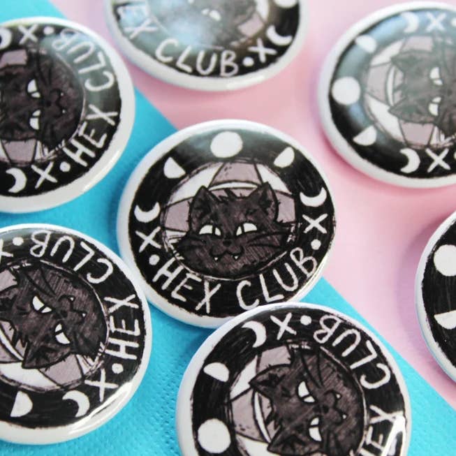 Hex Club Button for wholesale by Bailey's Doodles