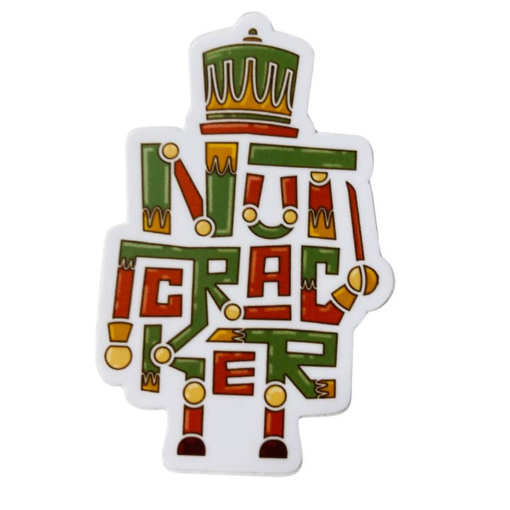 Nutcracker Doll Christmas Sticker, 1.88" x 3" for wholesale by Denali & Co.