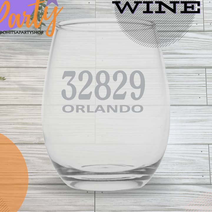 Code postal personnalisé, ville ou État, verrerie pour la vente par Oh It's A Party