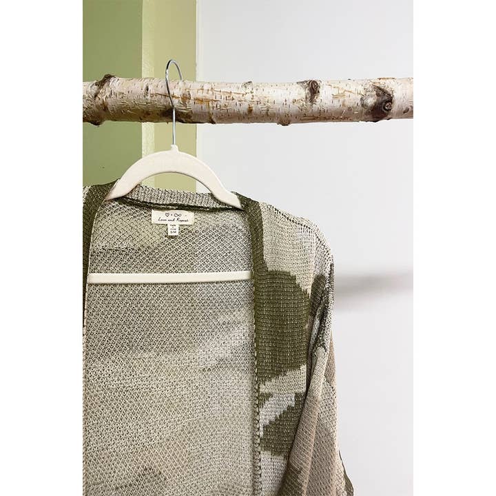 CAMOUFLAGE Soft Camo Printed Cardigan with Pockets for wholesale on Faire1
