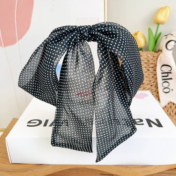 Assorted Polka Dot Ribbon Bow French Barrette Clip for wholesale on Faire3