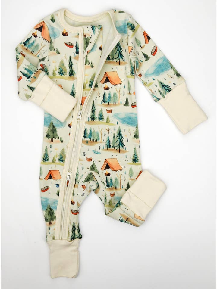 Earthy – wholesale Nattdräkt – Baby – Babypyjamas i ekologisk bomull 2-vägs dragkedja, norr