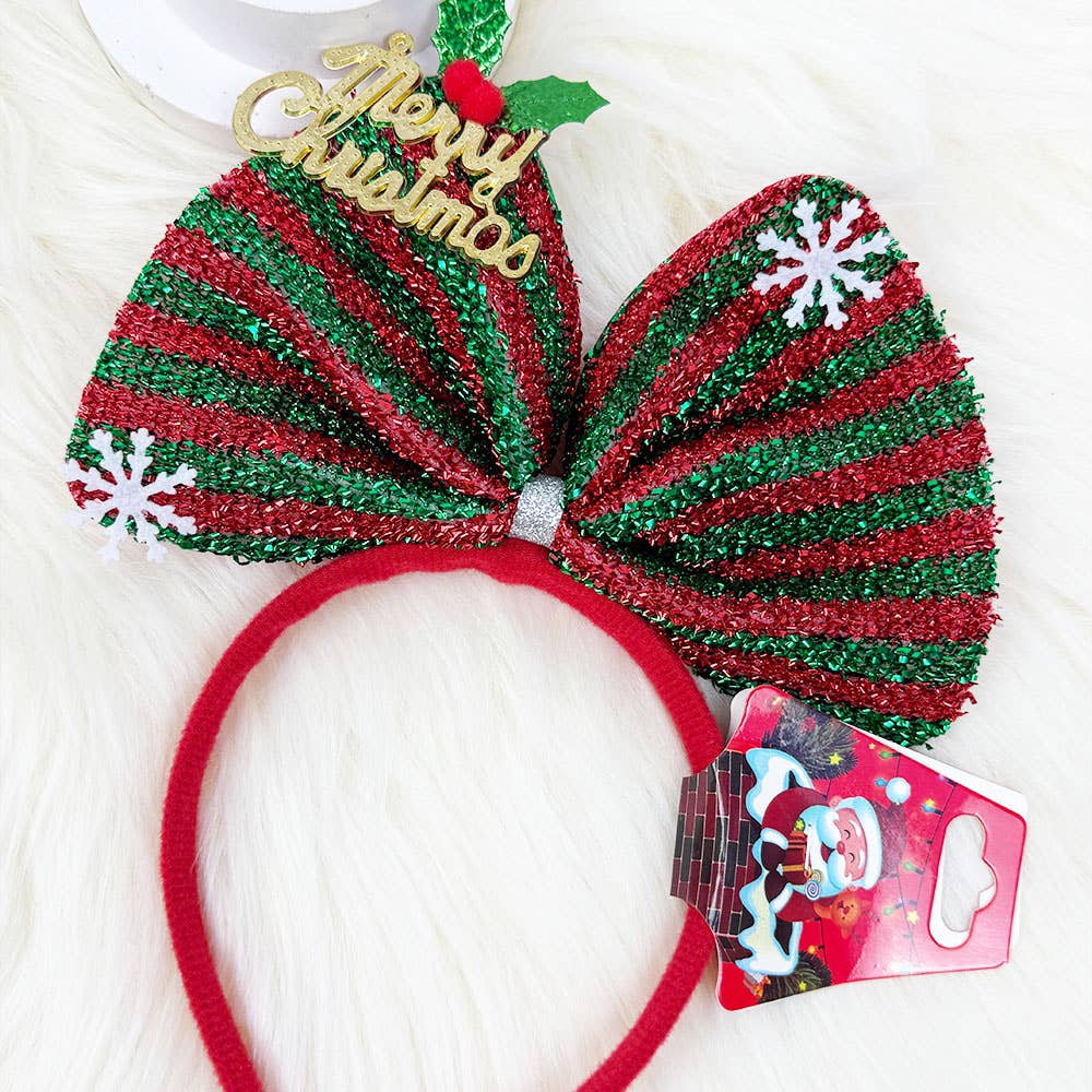 MIX COLOR Decorated Bow Christmas Headband for wholesale on Faire1