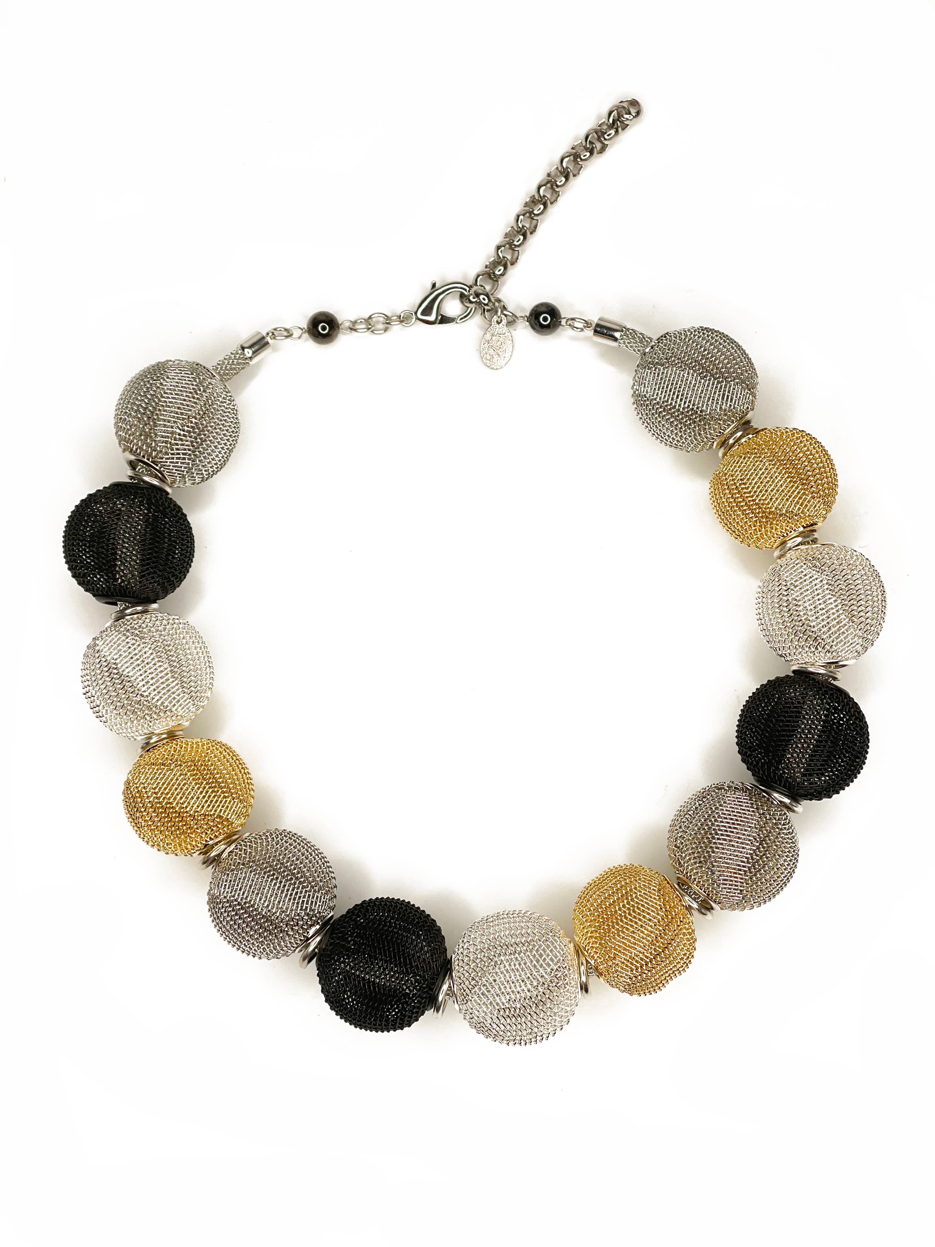 Erica Zap Designs - Wholesale Beaded/Pearl Necklace - Mesh Necklace with All Around Large Mesh Beads2