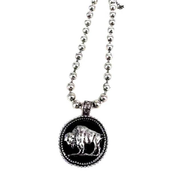 Snowing West - Wholesale Pendant/Charm Necklace - Western Buffalo Pendant Ball Necklace0