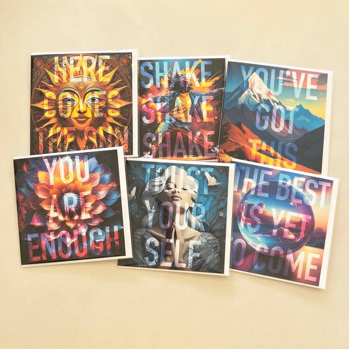 Notes to Self greetings cards - Starter pack 6C (6 designs) for wholesale by delaVision