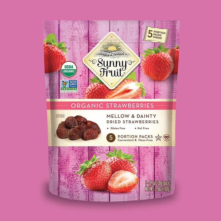 Organic Dried Strawberries - No Refined Sugar, School Snack for wholesale by Sunny Fruit