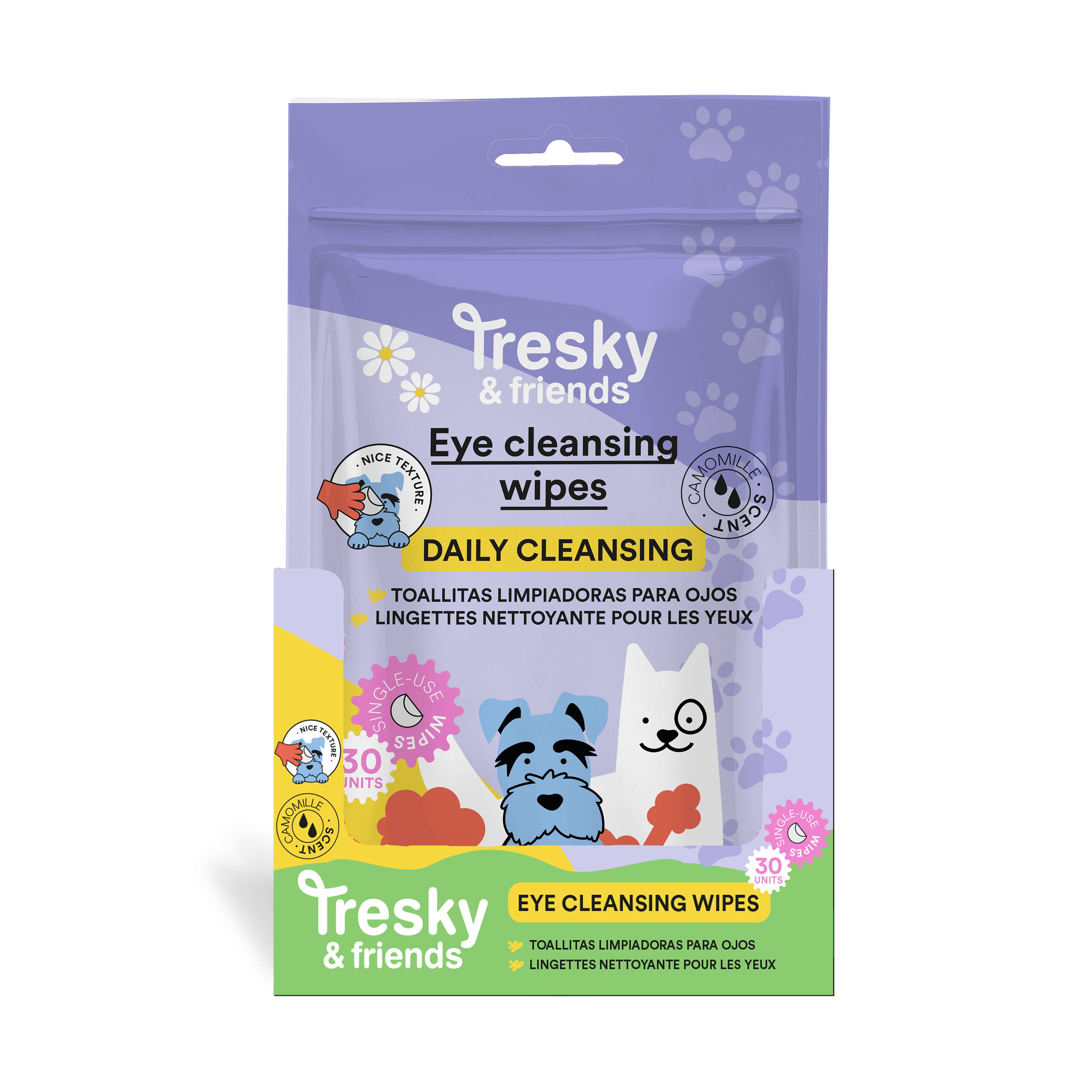Aquarius Cosmetic SLU - Wholesale Pet Toy Set - Cat/Dog - TRESKY & FRIENDS EYE CLEANSING WIPES 30u2