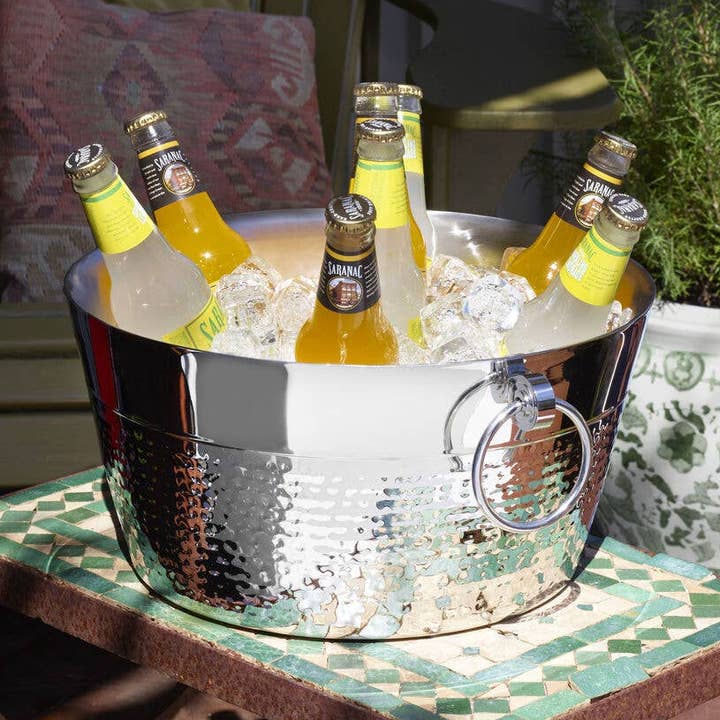 Mikasa 12 Qt Double Walled Hammered + Polished Beverage Tub for wholesale by Lifetime Brands Silverwarehouse